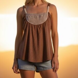 Flosport M Chic Brown Polka Dot Camisole 6617